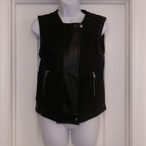 Endless Rose Black Faux Leather Vest